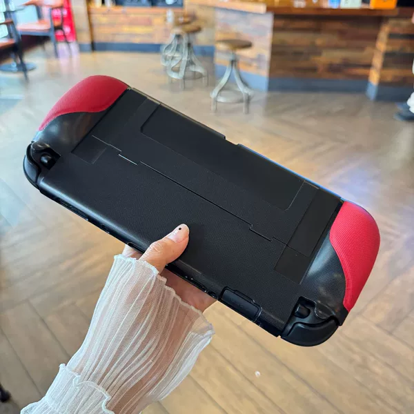 SWITCH2 [Black + Red] Leather Anti-slip Handle Integrated Protective Case