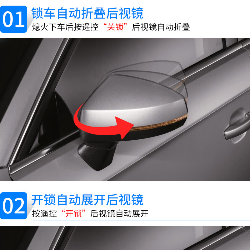 Applicable to Audi 25 A3L (24.11+) electric folding rearview mirror lock/unlock and unfolding upgrade kit