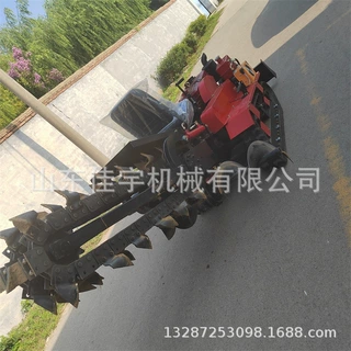 电缆管道开沟机 手扶式开沟机链条式柴油果园多功能农用挖沟机