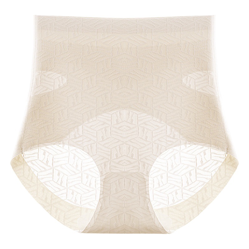 Seda de hielo sin costura cintura media alta cadera levantamiento calzoncillos de mujer Textura jacquard belleza vientre contracción pequeña entrepierna de seda