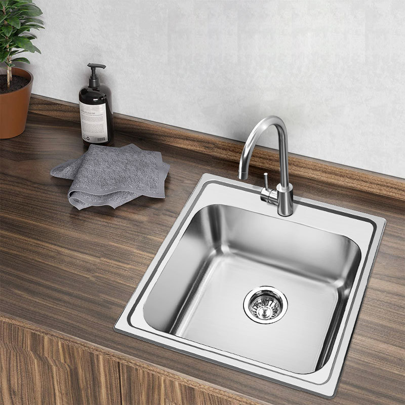Factory 304 stainless steel stretch pool bathroom balcony laundry single sink kitchen sink vegetable washing basin 500*500