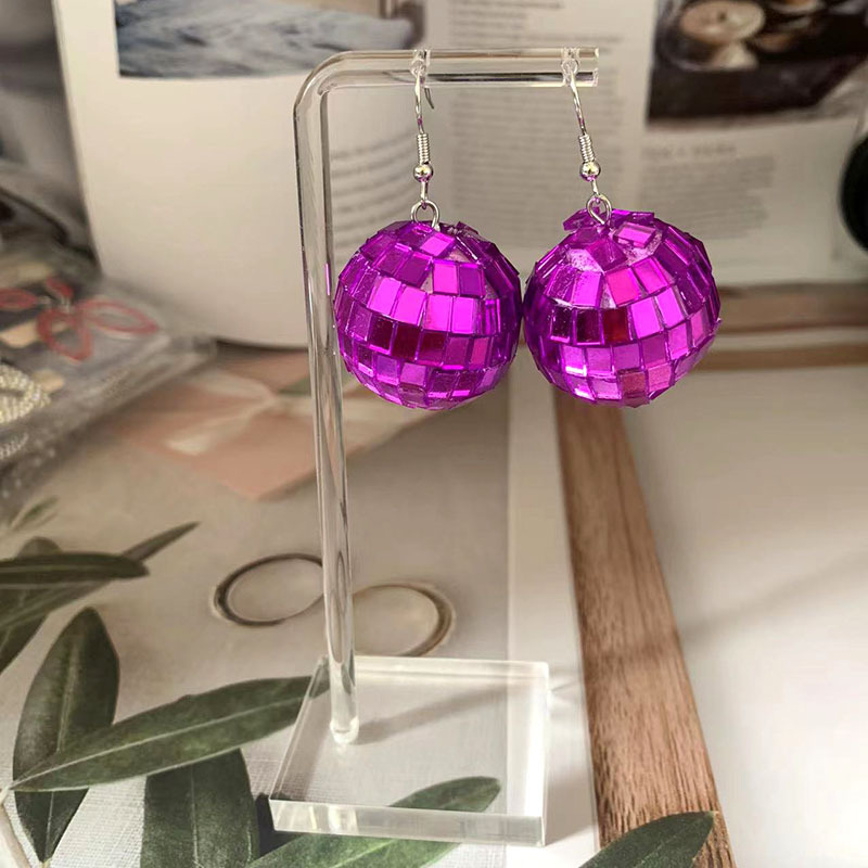 Women's Gender Patchwork Design 1 Pair Retro Round Patchwork Glass Glass Drop Earrings