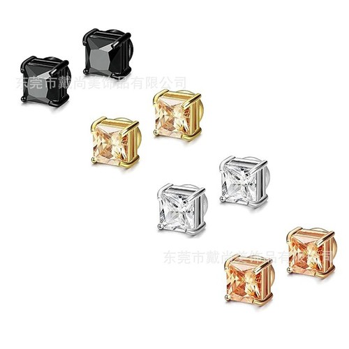 Amazon's same style non-pierced magnet ear clip magnetic earrings zircon fake earrings unisex fashionable earrings