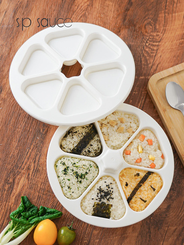 Rice ball mold triangular rice ball lunch box Japanese sushi mold six-in-one seaweed rice making tool