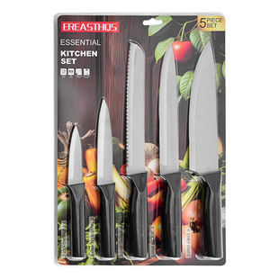 Stainless Steel Knife Set Three-Piece Set Five-Piece Knife Set 3-Piece Set 5-Piece Kitchen Knife Spray Paint Set Knife Combination