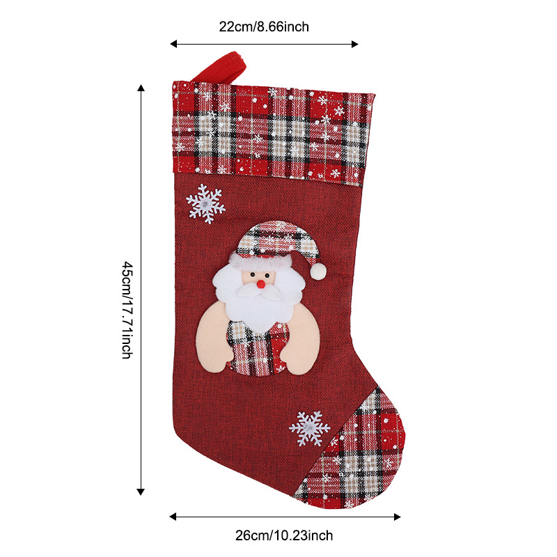 Calcetines de Navidad transfronterizos calcetines de regalo para niños colgantes de árbol de Navidad bolsas de caramelo decoración colgantes de decoración para el hogar de Navidad image 10