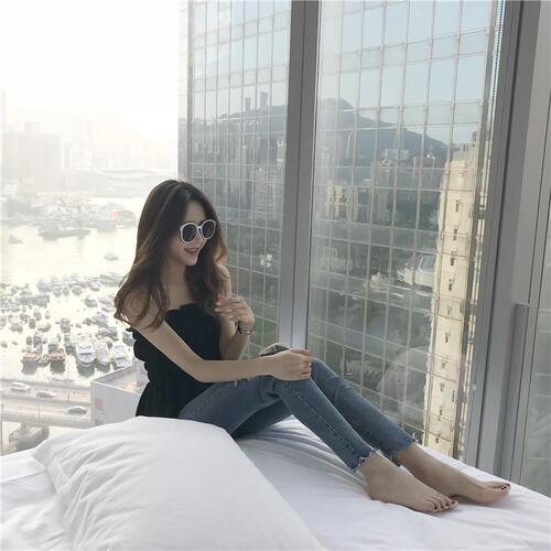 Women's Summer Korean Version New Compression Pleated Mushroom Edge Bralette Backless Short Sleeveless Top Outer Worn Base Shirt