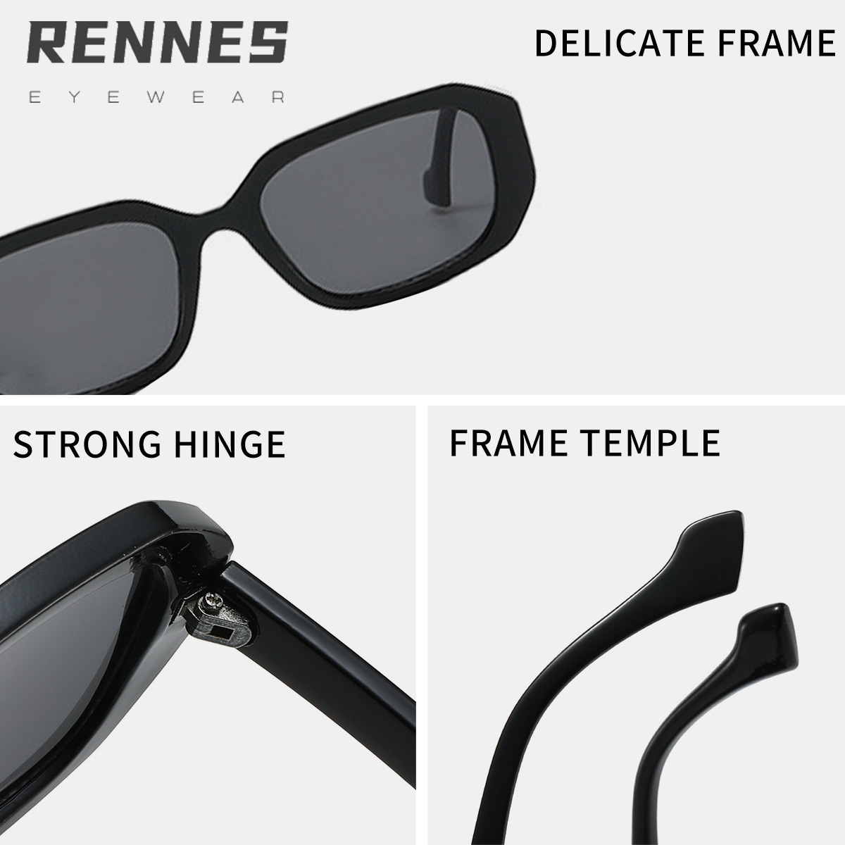 Gafas de sol rectangulares casuales retro de moda europea y americana Gafas de sol para exteriores para hombres y mujeres