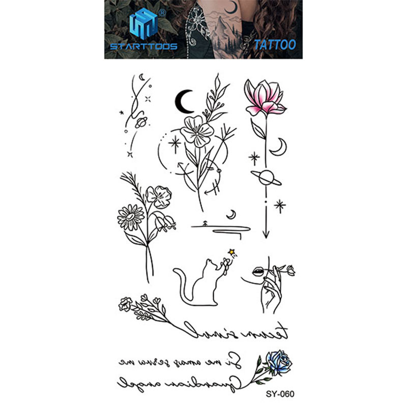 Spot mayorista transfronterizo dulce y simple viento tatuaje de dedo moda cool tatuaje desechable tendencia