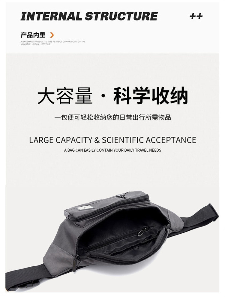 Korean-style chest bags, men's crossbody bags, sport single-shoulder bags, waterproof men's small backpacks, casual men's bags, summer waist bags trend undefined