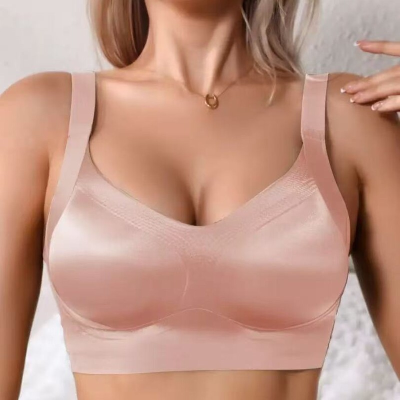 Cross-Border Popular Bra Amazon High-End Lingerie for Women Seamless Push-Up Small Chest Looks Bigger Plump Plus Size Bra 85D