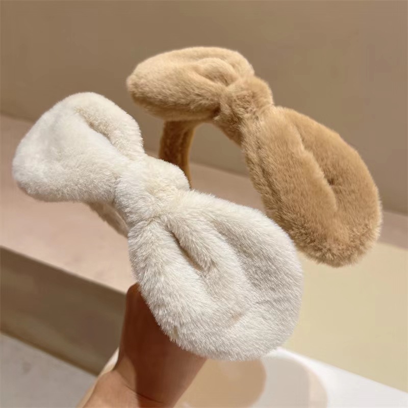 Otoño e Invierno lindo oso de peluche diadema oreja dibujos animados no duele diadema pelo roto máscara de pelo clip de pelo accesorios para el cabello