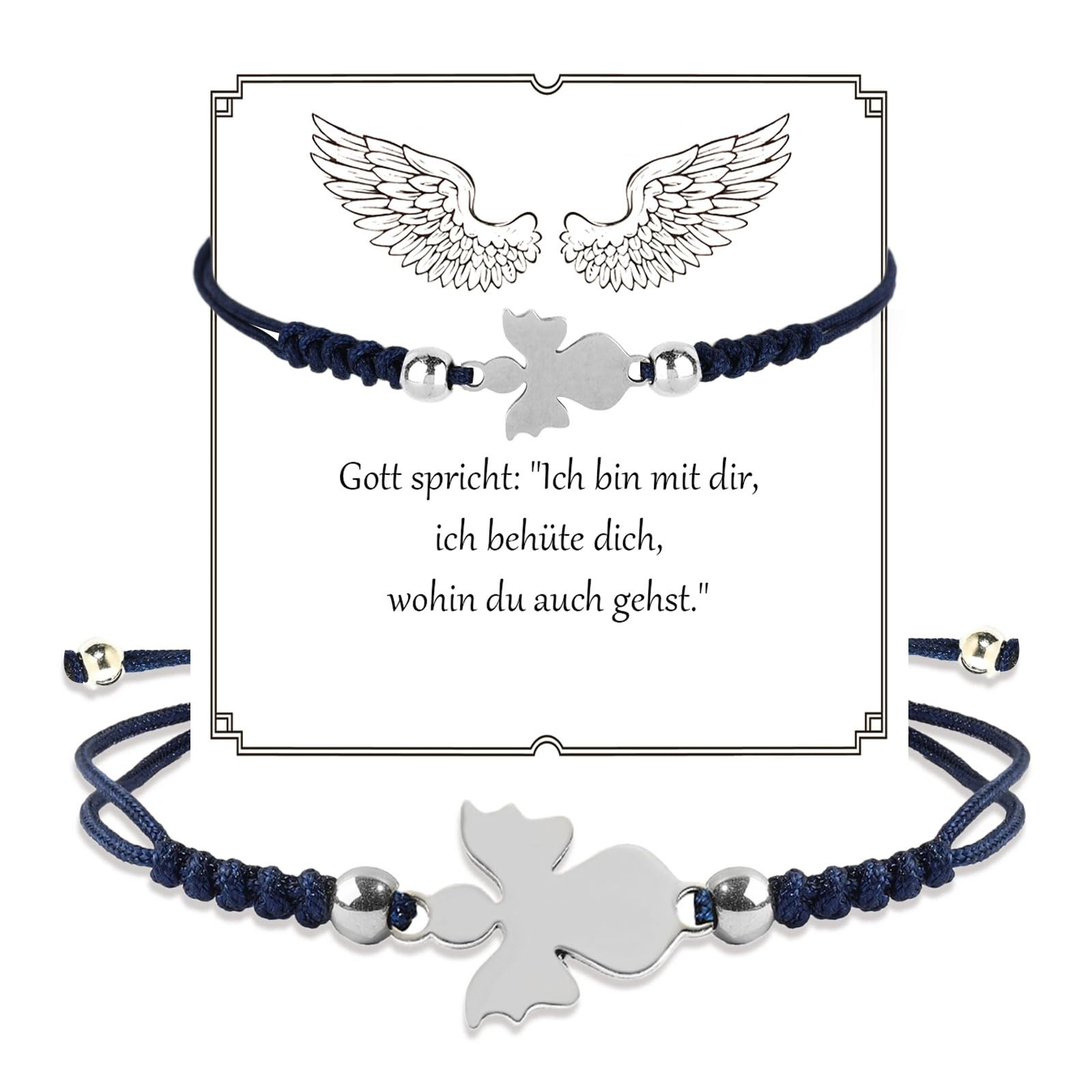 파란색 엮음 천사 팔찌