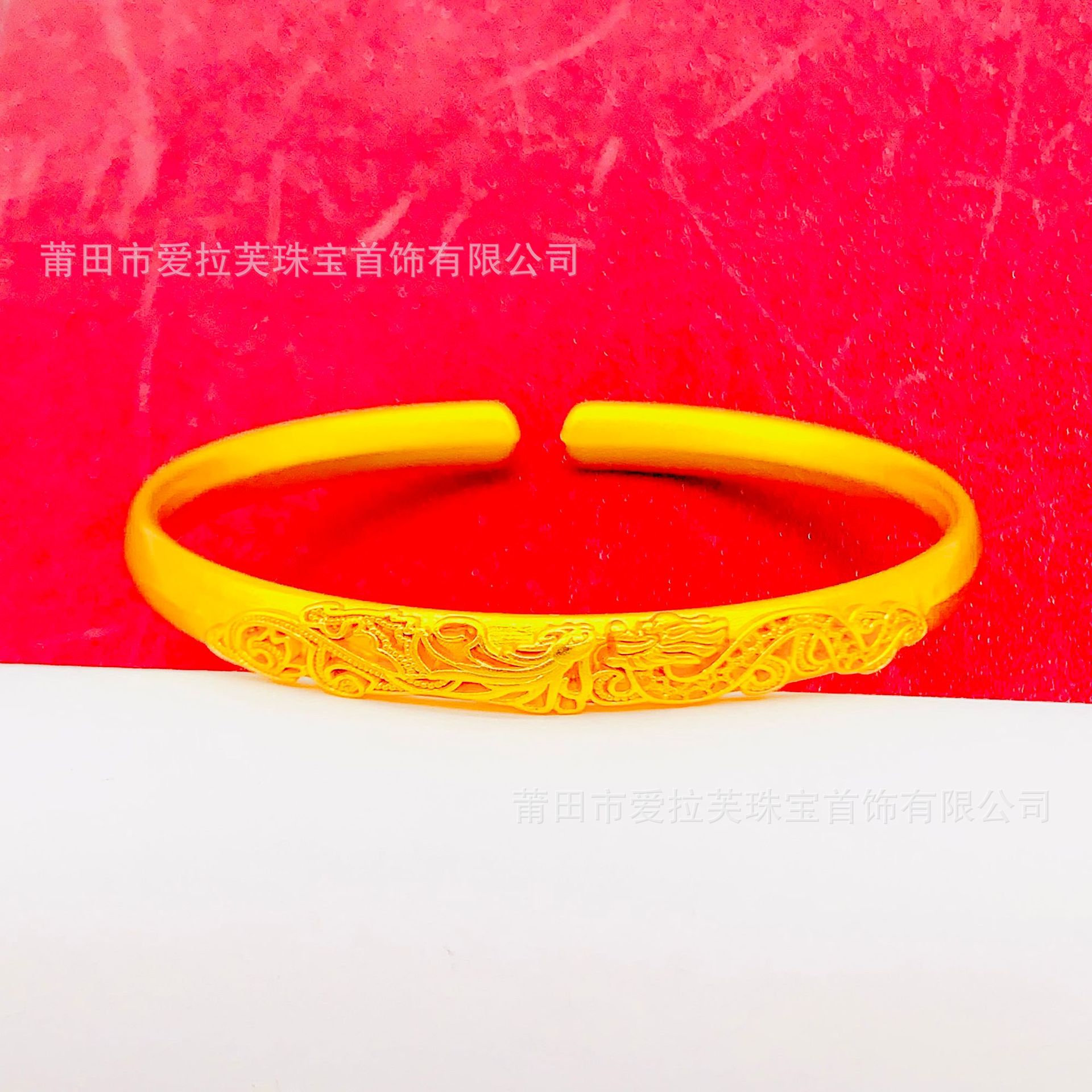 新品新中式古法龙凤手镯时尚龙凤呈祥开口可调节合金手镯饰批发