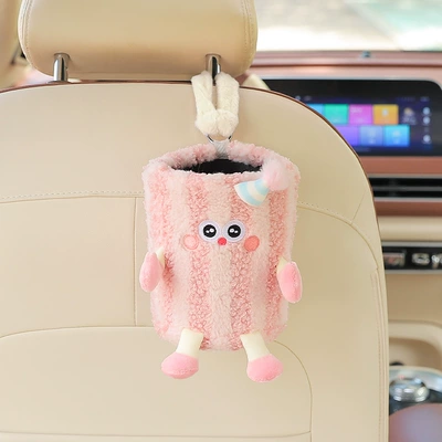 Supplies for Car Rear Drawer — Car tissue box/set - little-monster-pink-trash-can