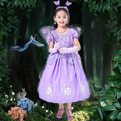 冰雪奇緣公主裙蘇菲亞愛莎女童蓬蓬長短裙演出服兒童禮服聖誕節服