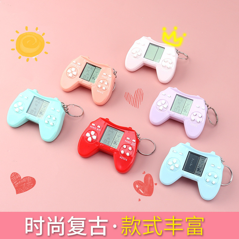 ハンドヘルドミニテトリス電子ゲーム機カピバラノスタルジックなパズルキーホルダー小さなペンダント子供のおもちゃ|undefined