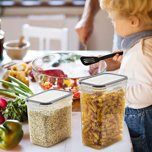 Sealed Canister, Plastic Food Container, Storage Jar, Organizer for Grains, Cereals, Kitchen Snacks, and Refrigerator—16-Piece Set
