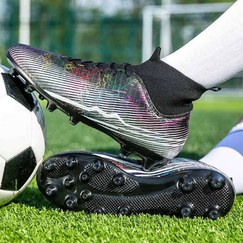 Scarpa da calcio alta TF TF per uomo e donna, scarpe da allenamento chiodate per bambini adulti AG erba artificiale con chiodo lungo_voghion.com