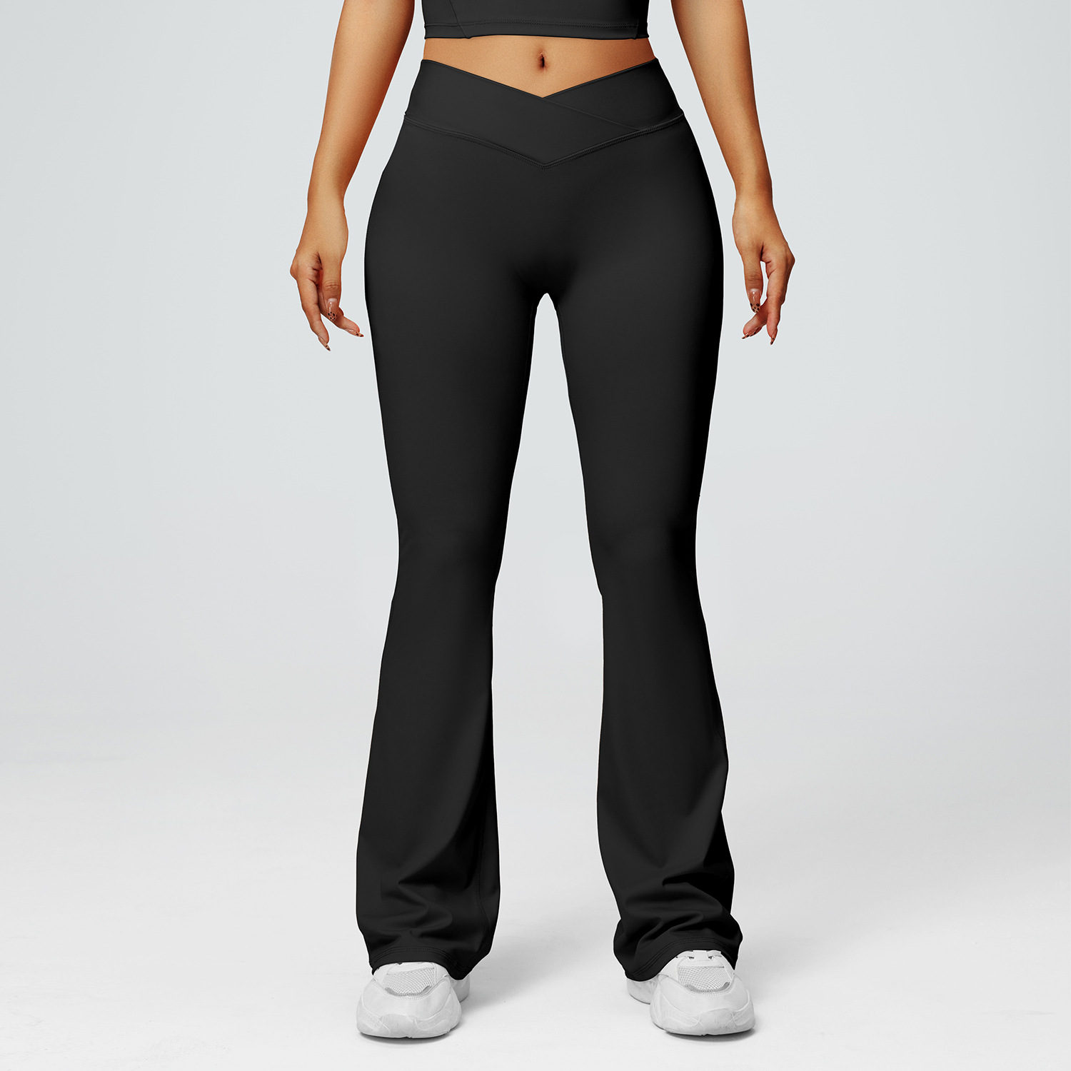 Pantalones de yoga de cadera ajustados transfronterizos, pantalones anchos para mujer, pantalones acampanados para deportes de carrera, pantalones de fitness de cintura alta