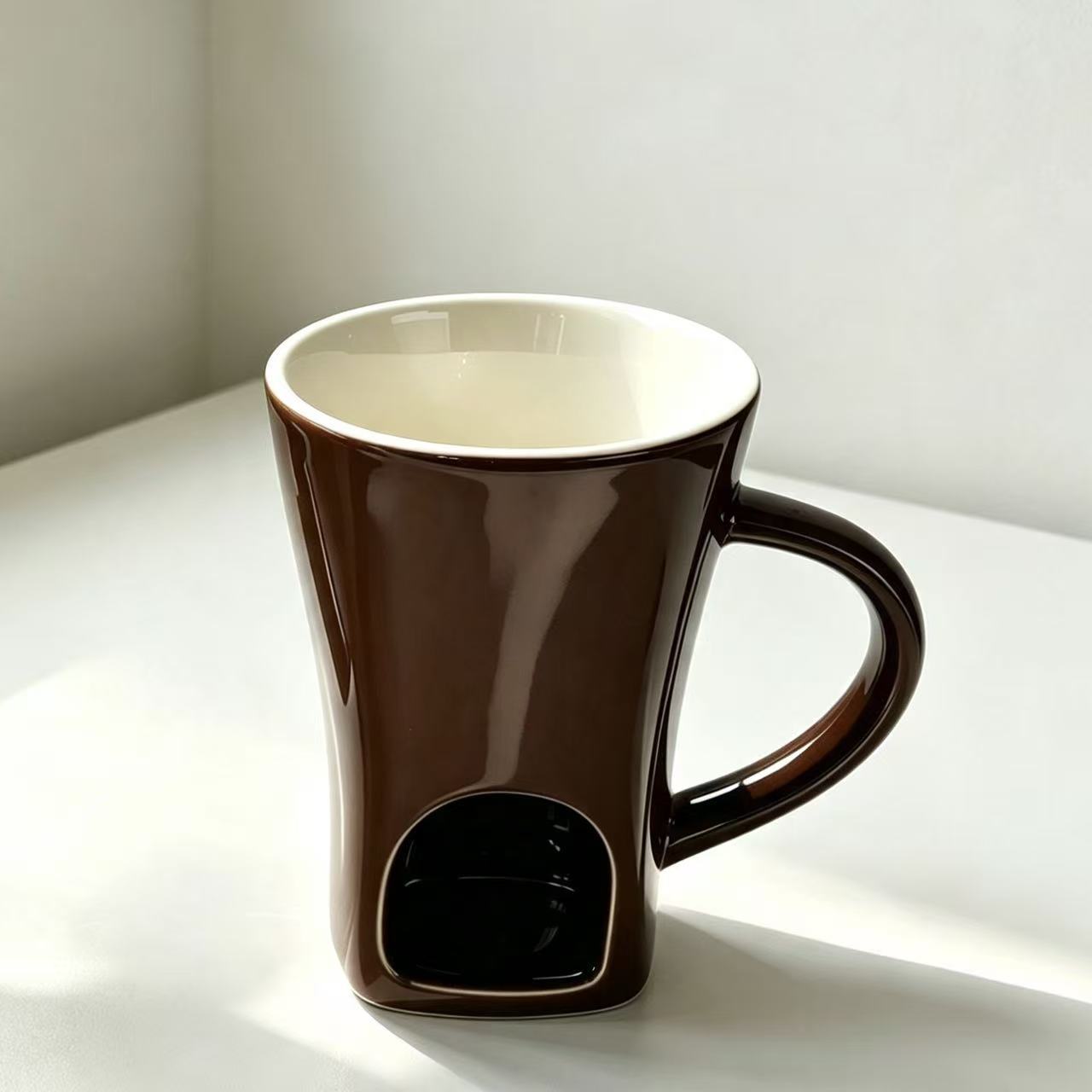 Contenedor de chocolate queso derretido dulces mantequilla hot pot mug con tenedor cerámica taza de hot pot calentada de Navidad image 8