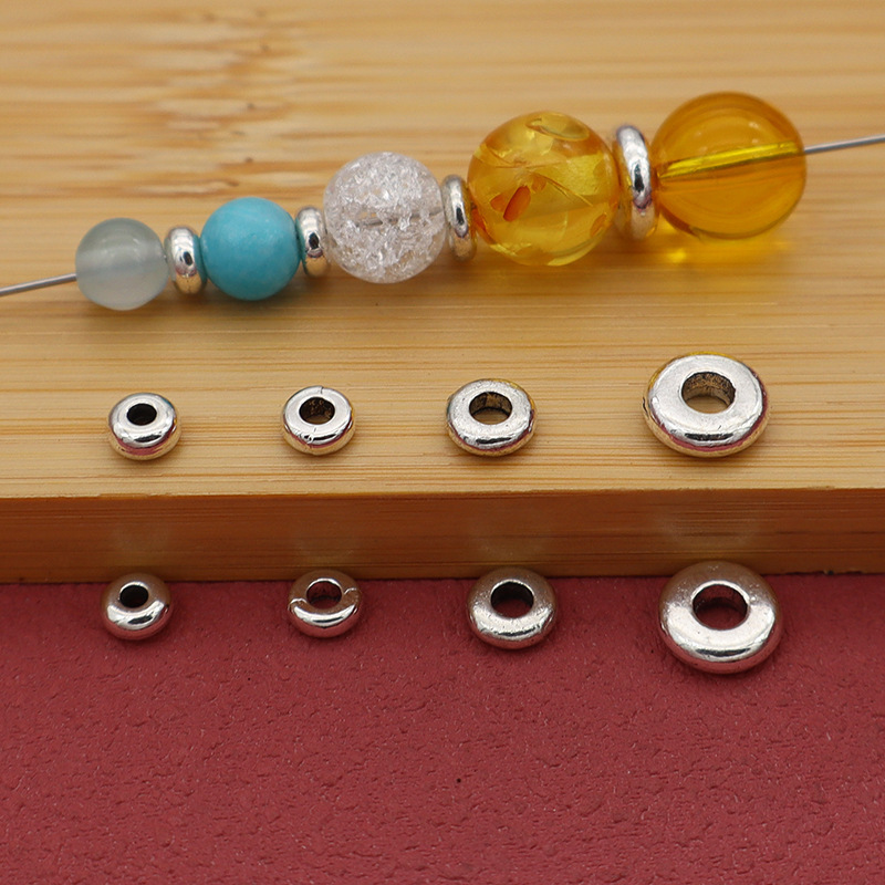 Ancient Silver Glossy Oblate Loose Bead Spacer 5/6/8mm Bracelet Bracelet Necklace Braided Rope Alloy Beads DIY Jewelry