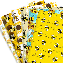 太阳花蜜蜂动物纯棉印花全棉面料手工DIY衣服装桌布抱枕装饰辅料