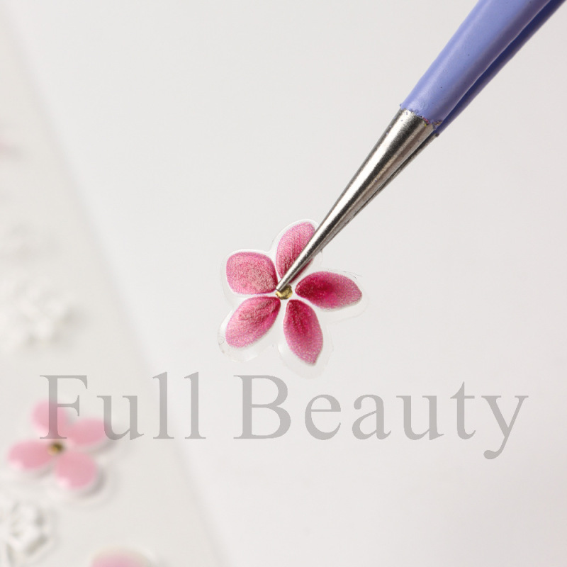 FULL BEAUTYクロスボーダー新品ネイルツールダブルヘッドピンセット多目的シリコン押付スティックツール|undefined