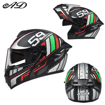 Motosiklet kaskı (dəbilqə) — Wing, Flip-Up Helmet with 3C Certification - exclusively-for-foreign-trade-59-knight-high-definition-mirror-m-code