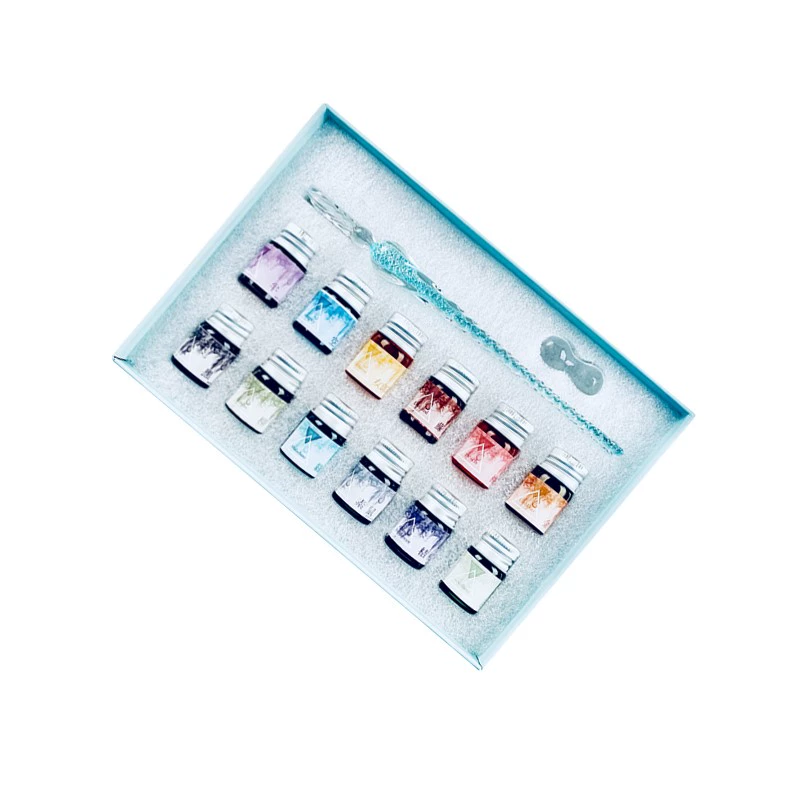 Pen, glass ink, set, starry sky, gift box