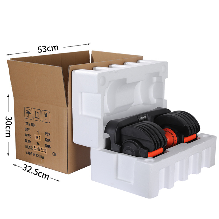 Tek Elde Ayarlanabilir Dumbbell Seti 24kg 52.5LB Orta İç Dönüş Dumbbelleri 15 Seviye Uluslararası