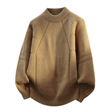 代理加盟 一件代發跨境外貿批發 2025秋季時尚圓領毛衣套頭衫男生