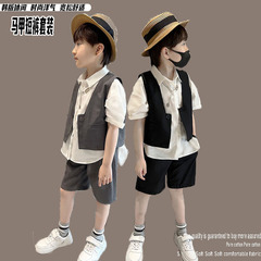 多件套馬甲套裝2023夏款新款韓版童裝兒童馬甲2件套男走秀表演服