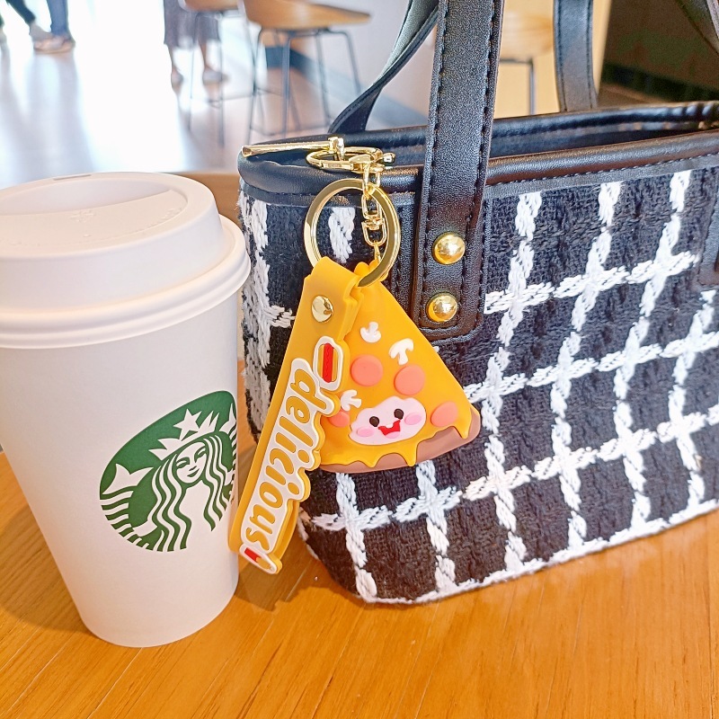 国境を越えたハンバーガーフライドポテトのキーホルダークリエイティブな個性的な人形カップルのかばんストラップのキーホルダープレゼント|undefined