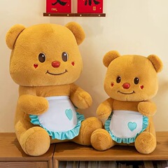 花柄バタークマのぬいぐるみ、睡眠用クリーム色のぬいぐるみ漫画人形、女の子への誕生日プレゼント、バブルスタイル