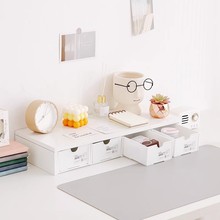 带抽屉台式电脑增高架显示器屏幕底座办公桌面置物架抬高收纳支架