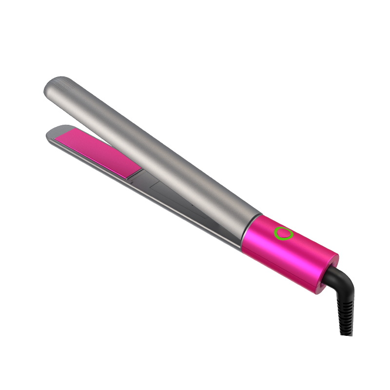 跨境新款调温蓬松格子直发器陶瓷护发干湿两用防烫蓬松直卷发器