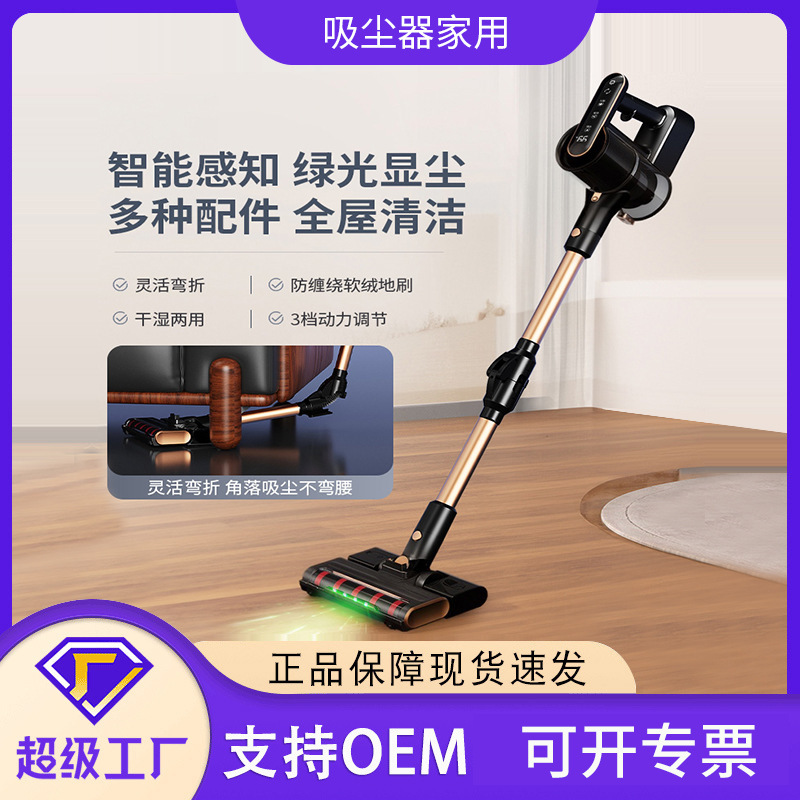 Cross-Border Wireless Long-Handled Roller Brush Sweeping, Suction and Mopping All-In-One Household Carpet Floor 24V Large Suction Handheld Vacuum Cleaner