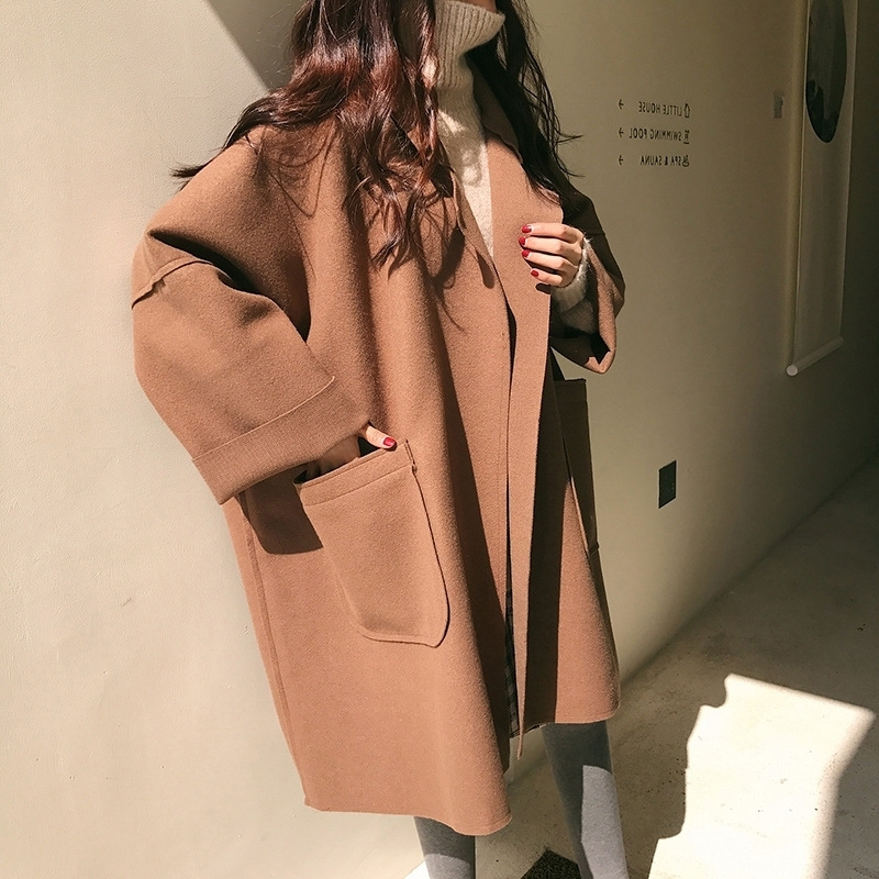 Hepburn-Style Elegant Coat, Black Woolen Jacket for Women, Spring and Autumn 2025 New Korean Version, Petite Mid-Length Style