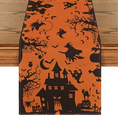 国境を越えた売れ筋ハロウィンリネンテーブルフラグ北欧ゴーストお化け屋敷ホリデーデコレーションテーブルクロス防水テレビキャビネットティーフラグ