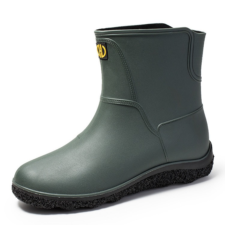 Moda Botas de lluvia de media pantorrilla para hombres al aire libre verano juvenil zapatos impermeables Meituan para llevar zapatos de goma Botas de lluvia de invierno de moda