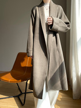 2025秋季新款双面羊绒大衣女中长款高级感时尚韩版慵懒毛呢外套