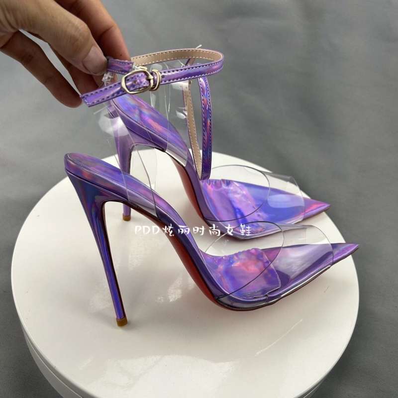 Purple sandals PVC with a strap