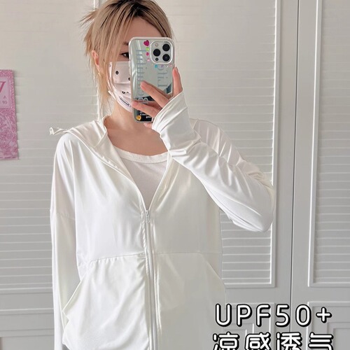 Japanese simple casual ice silk sun protection clothing women's thin loose anti-UV jacket slimming sun protection clothing top