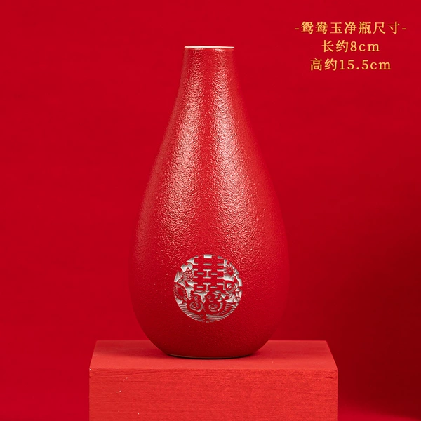Rough pottery mandarin duck jade pure vase (single)