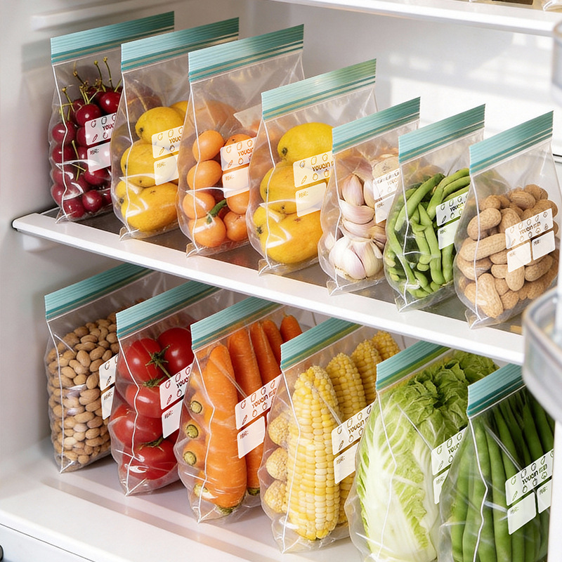 Specialized Refrigerator Sealing and Preservation Bags with Double Zipper, Thickened, Durable, Leak-Proof, Household Storage Solution, Refrigerator Storage Specialized Refrigerator Sealing and Preservation Bags with Double Zipper, Thickened, Durable, Leak-Proof, Household Storage Solution, Refrigerator Storage
