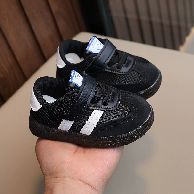 Летняя дышащая повседневная обувь для отдыха с клеевой лентой Velcro, кроссовки для мальчиков, обувь, корейский стиль, мягкая подошва