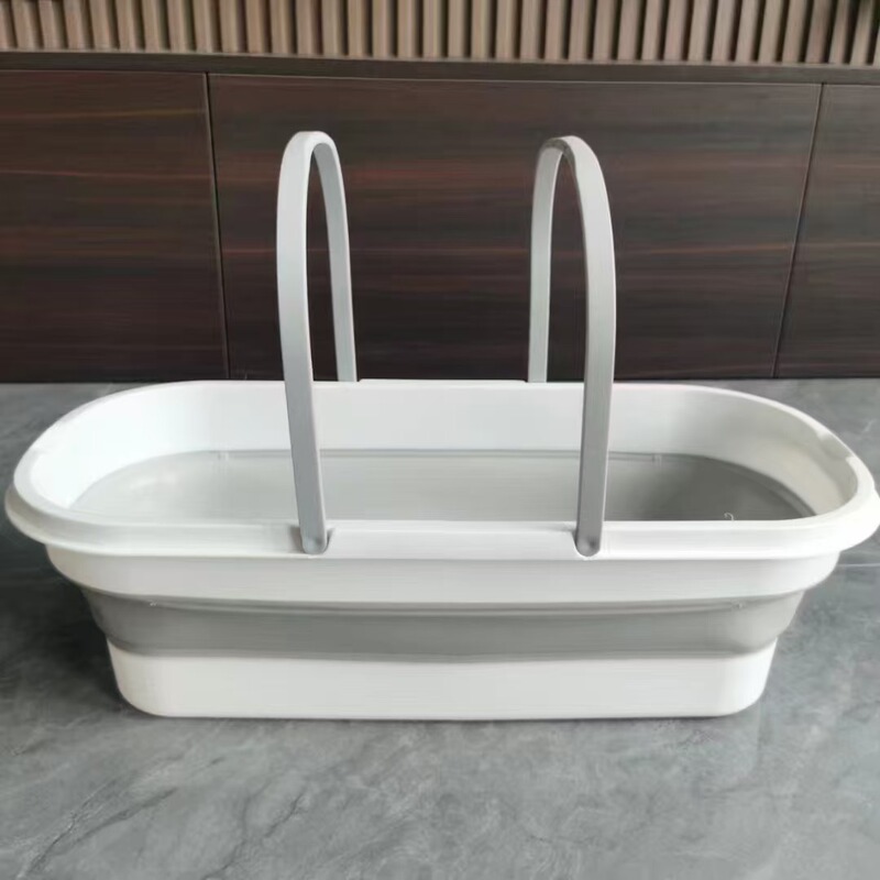 Mop Cleaning Bucket, Silicone Household Folding Bucket, Portable Telescopic Car Wash Bucket, Handheld Plastic Water Bucket Storage