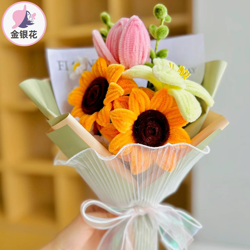 ツイストスティックの花束の材料はツイストスティックの教師の日の祝日のプレゼントの花のシミュレーション花を包みます。|undefined