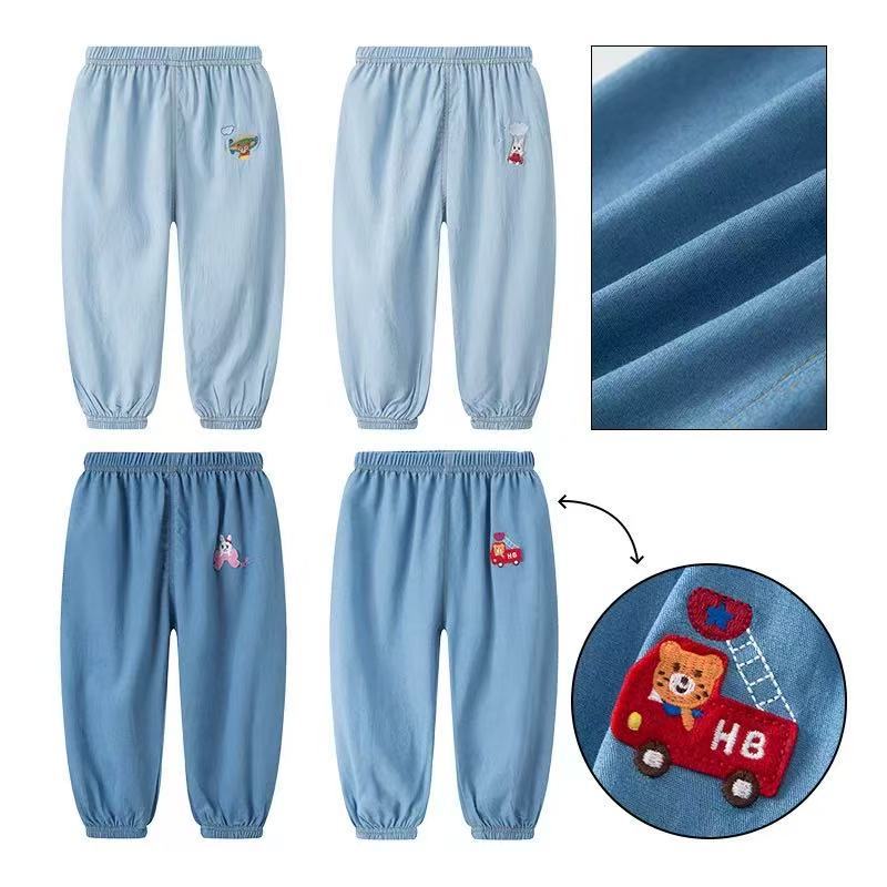 Summer Lightweight Lantern Pants for Boys and Girls, Soft Tencel Baby Casual Pants, Air-Conditioned Loose Leggings Pants